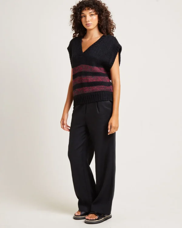 Shop INSIGHT Hockney Stripe Knit Vest Black