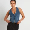 Discount INSIGHT Howdy Denim Vest In Grunge Blue