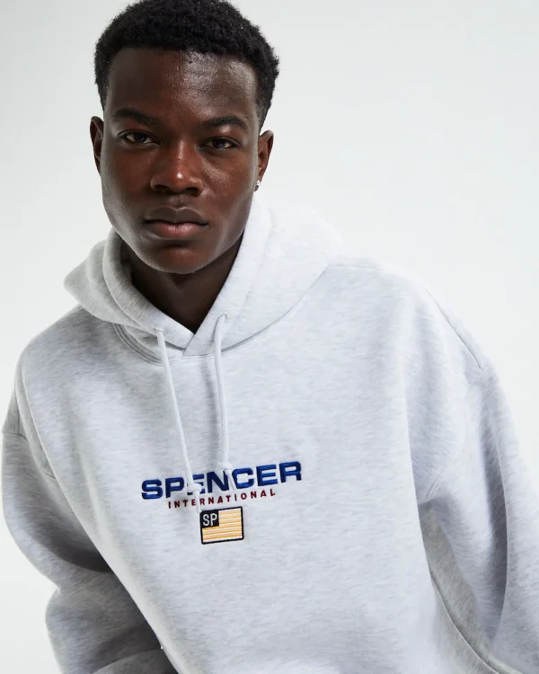Clearance SPENCER PROJECT International Hoodie Jumper Frost Marle Grey