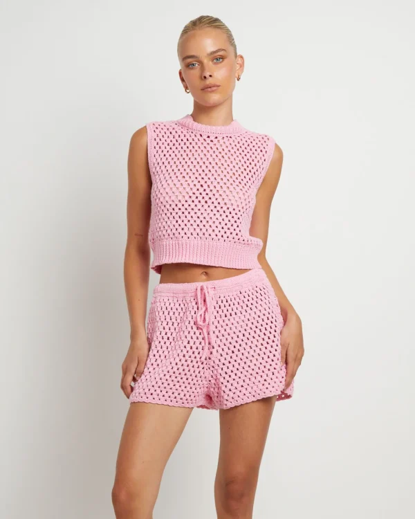 Discount FLEUR BY BLANCA STUDIO Isla Crochet Shorts In Pink