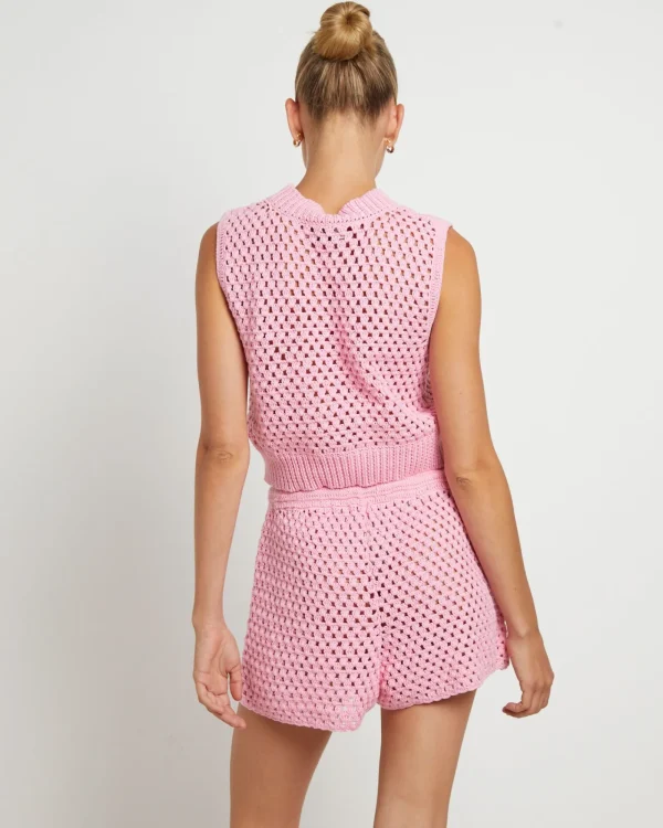 Discount FLEUR BY BLANCA STUDIO Isla Crochet Shorts In Pink