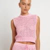 Outlet FLEUR BY BLANCA STUDIO Isla Crochet Vest In Pink