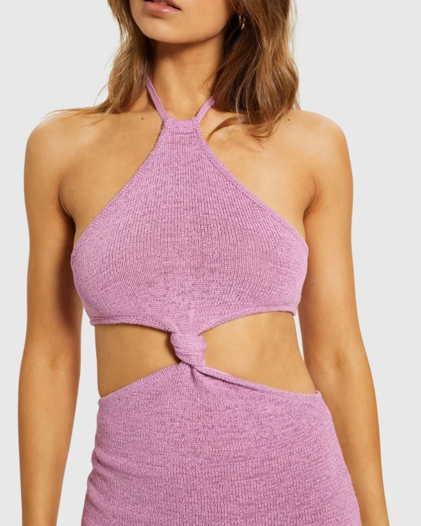 Outlet SUBTITLED Jayla Knot Front Knit Dress Pink