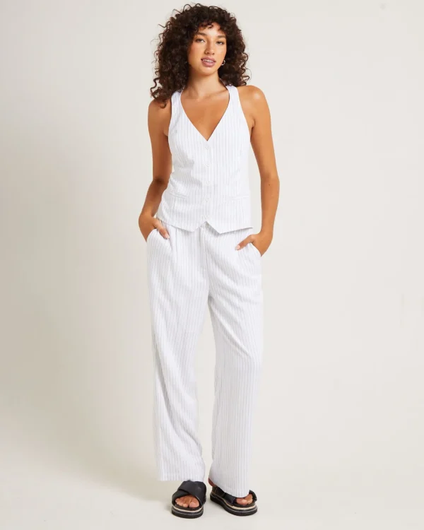 Discount SUBTITLED Jemimah Pinstripe Pants White