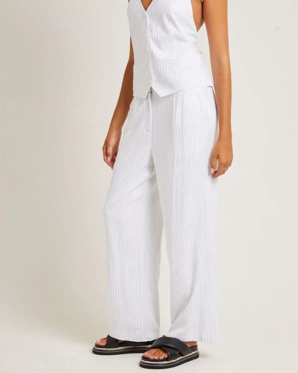 Discount SUBTITLED Jemimah Pinstripe Pants White