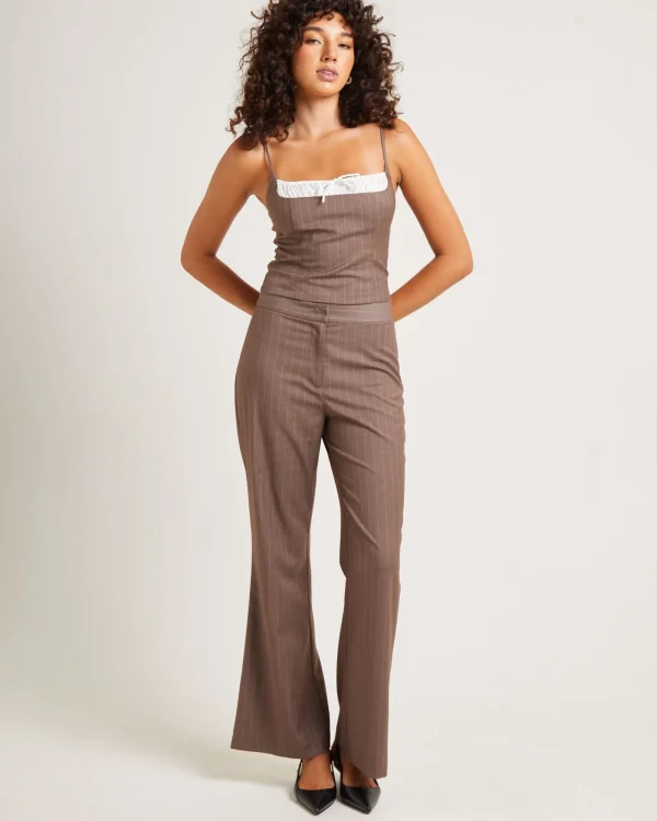 Clearance ALICE IN THE EVE Jenna Pinstripe Ruched Top