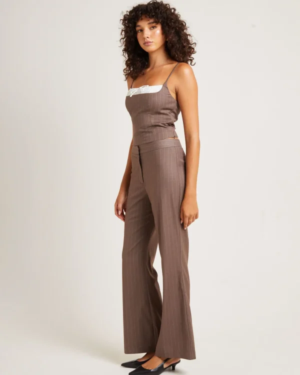 Clearance ALICE IN THE EVE Jenna Pinstripe Ruched Top