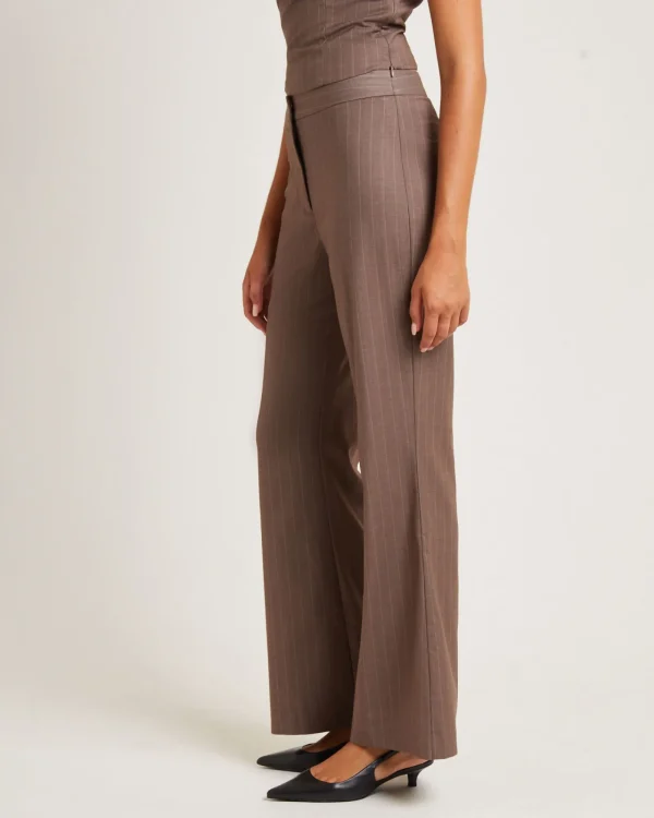 Store ALICE IN THE EVE Jenna Pinstripe Straight Pants Chocolate