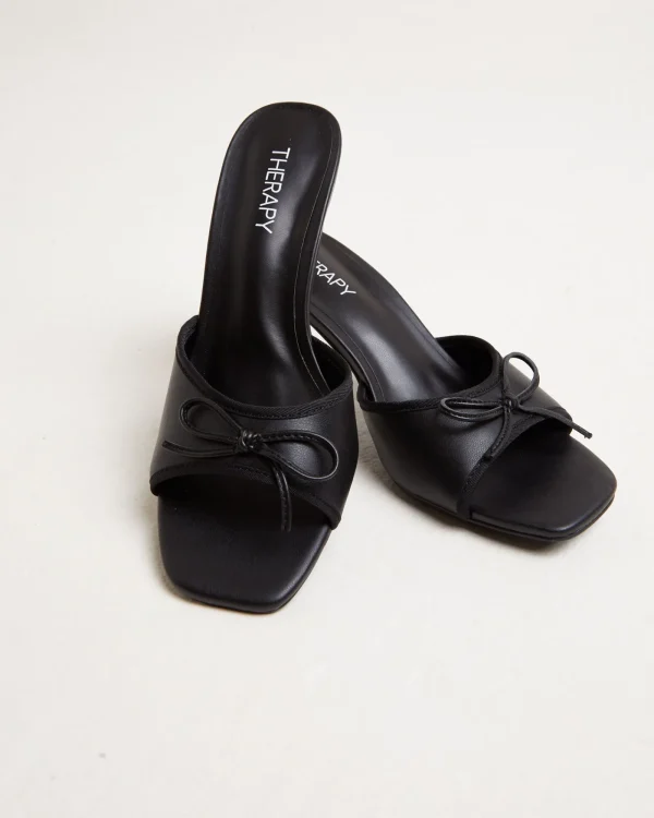 Shop THERAPY Jenner Kitten Heels In Smooth Black