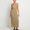 Cheap INSIGHT Jenny Plaid Bias Midi Dress In Assorted