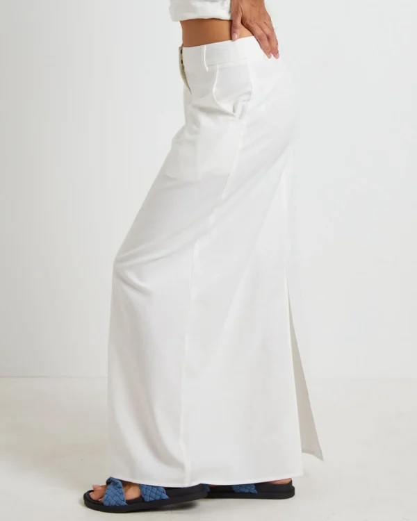 Outlet SUBTITLED Jinta Tailored Linen Maxi Skirt In White