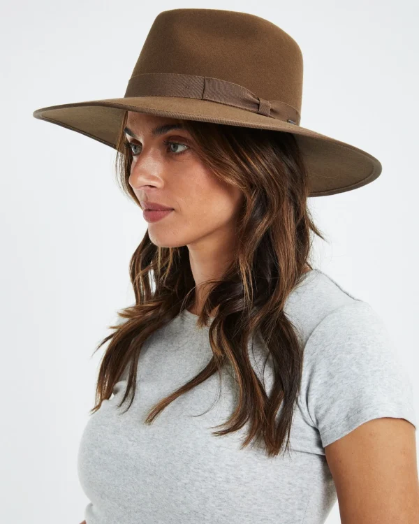 Shop BRIXTON Jo Rancher Hat Desert Palm Brown
