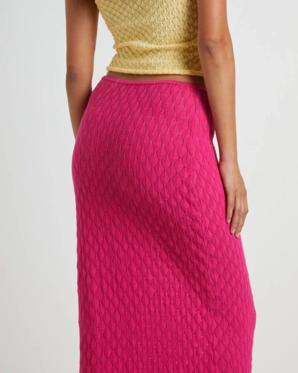 Cheap SUBTITLED Josie Crochet Maxi Skirt In Lipstick Pink