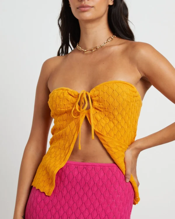 Flash Sale SUBTITLED Josie Crochettie Front Top In Mango