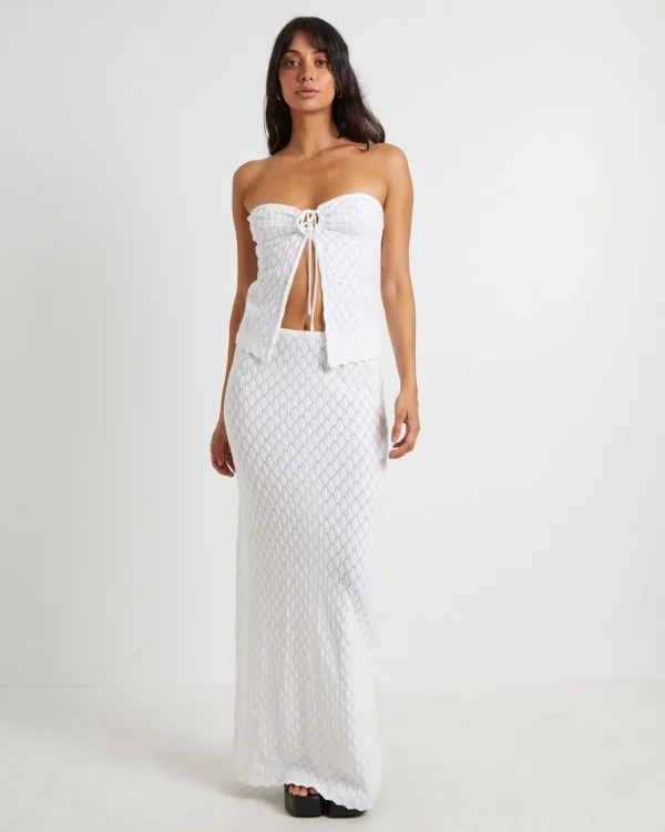 Best Sale SUBTITLED Josie Crochettie Tie Front Top In White