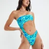 New INSIGHT Kailani Tropical Cut Out One Piece Blue