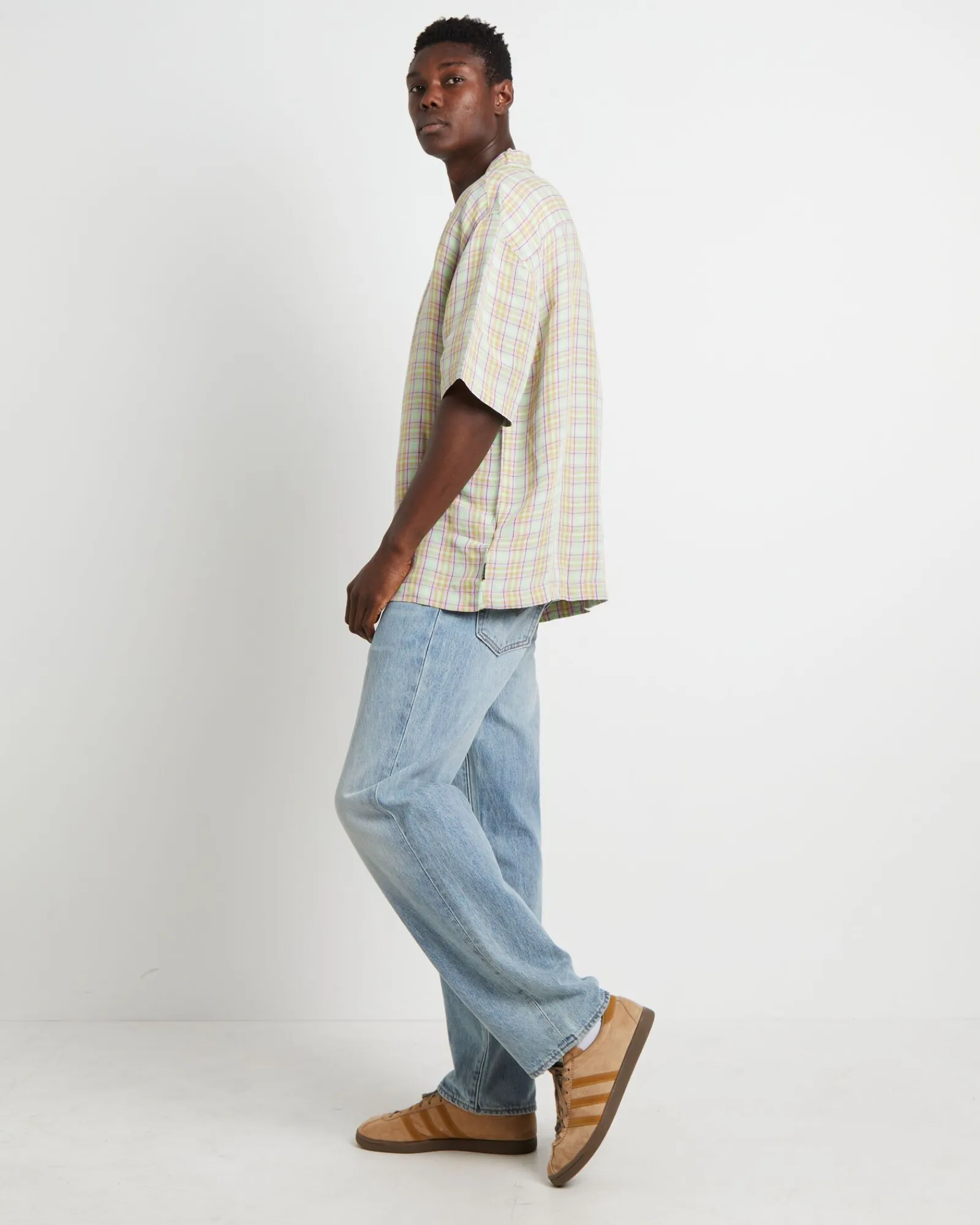 kali_hemp_check_short_sle_3.webp Flash Sale AFENDS Kali Hemp Check Short Sleeve Shirt In Multi