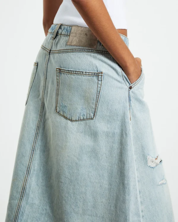 Store ONE TEASPOON Kansas Carter Long Denim Skirt Blue Mrs