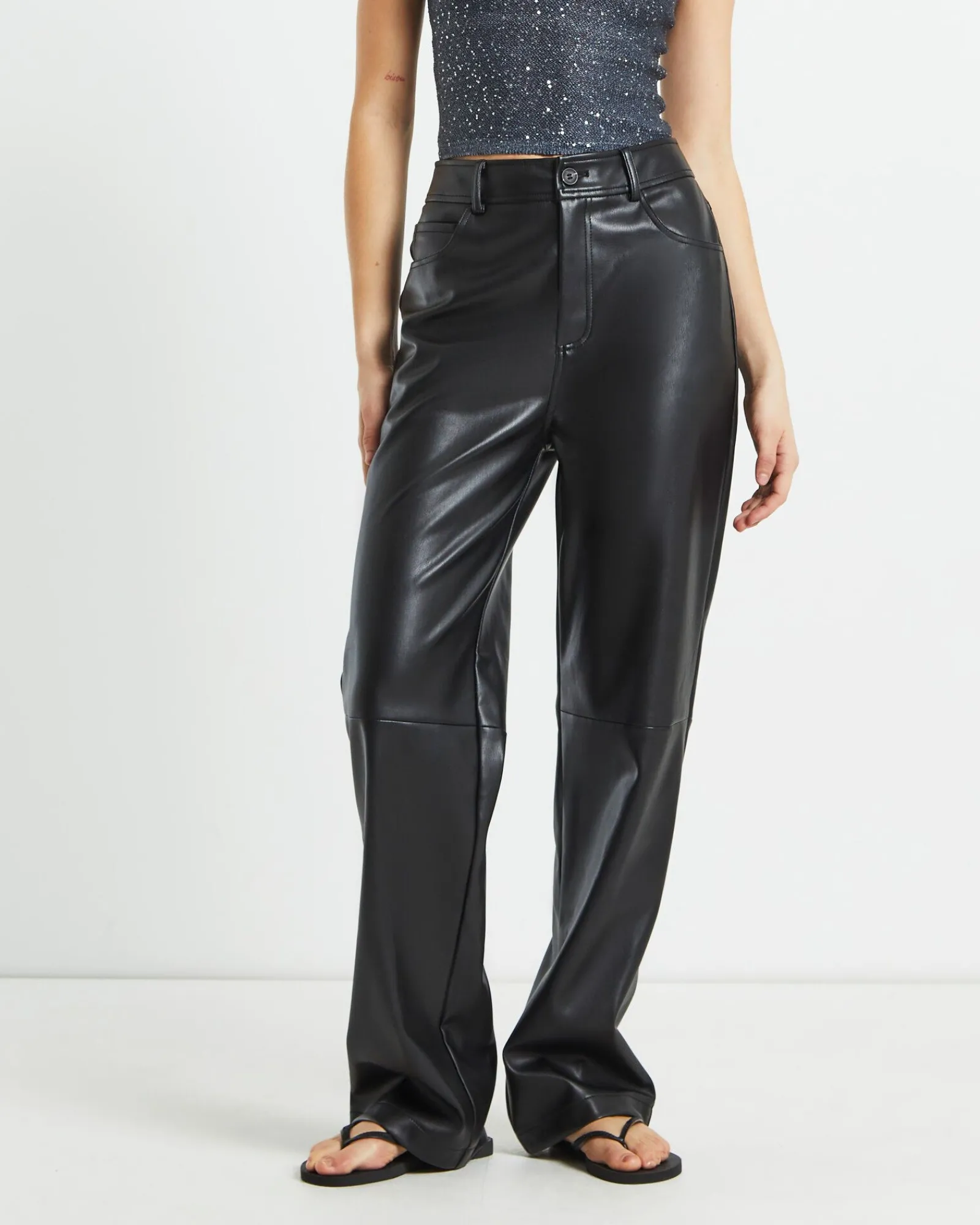 karli_leather_look_straig_0.webp Shop ALICE IN THE EVE Karli Leather Look Straight Leg Pants In Black