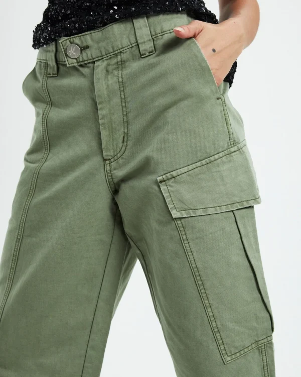 Fashion ONE TEASPOON Khaki New Fiction Wide Lgg Cargo Jeans