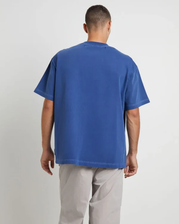 Shop BLACK NOISE WHITE RAIN Killie Contrast Short Sleeve T-Shirt In Navy