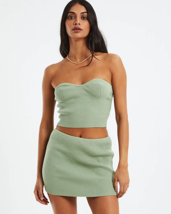 New SUBTITLED Kirby Knit Tube Top Green