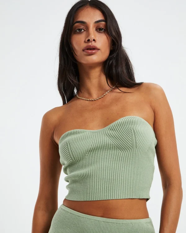 New SUBTITLED Kirby Knit Tube Top Green