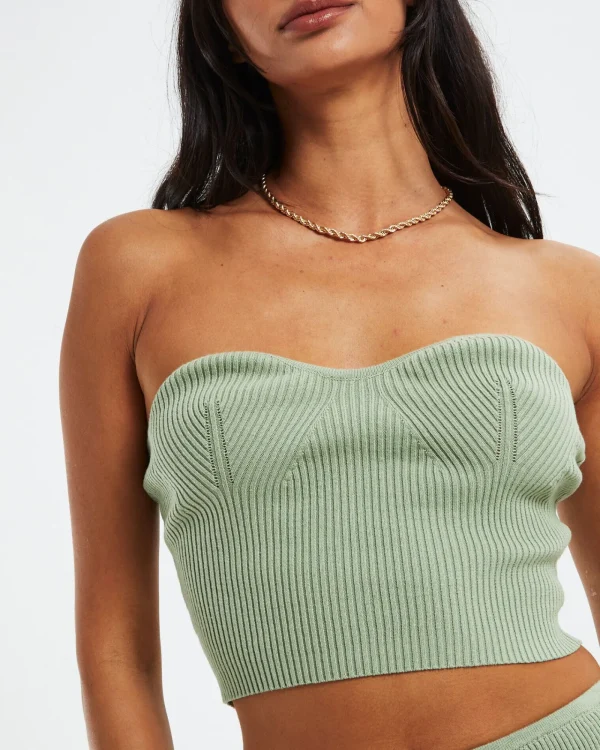 New SUBTITLED Kirby Knit Tube Top Green
