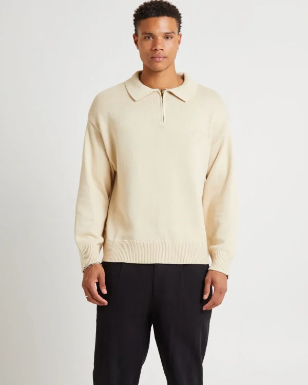 Online ARVUST Knit 1/4 Zip Jumper Natural