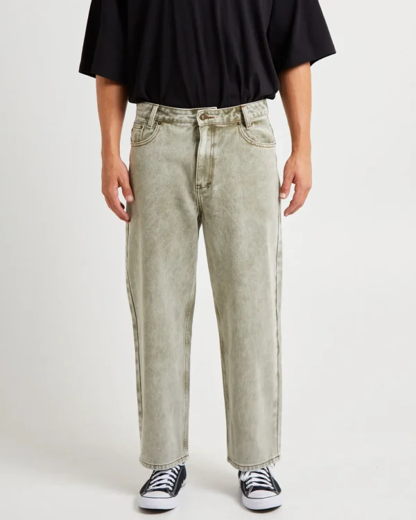 New INSIGHT Knocker Wide Leg Jeans Green