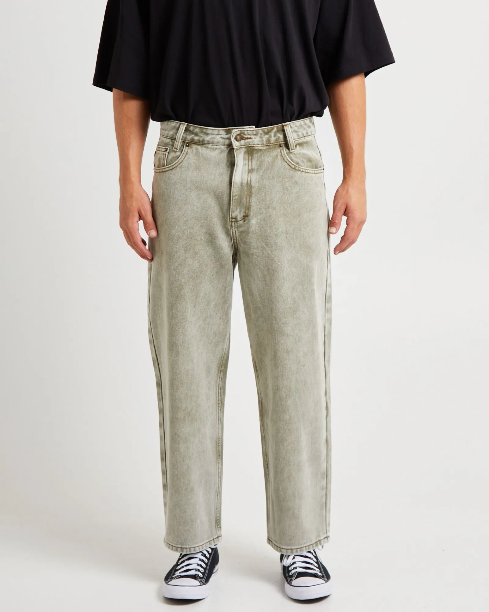 knocker_wide_leg_jeans_gr_3.webp New INSIGHT Knocker Wide Leg Jeans Green