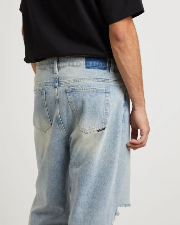 Online INSIGHT Knocker Wide Leg Jeans In Tinted Blue Trashed