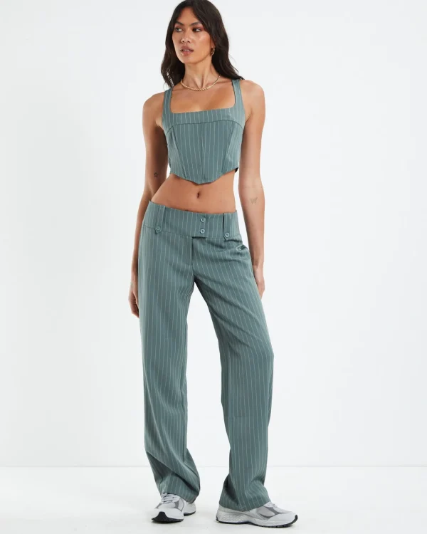 Online NEON HART Kristen Dipped Hem Square Neck Corset Top Green