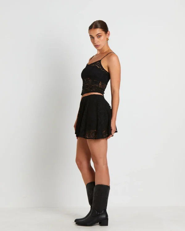 Hot ALICE IN THE EVE Lace Tank Top In Black