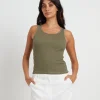 Best Sale SUBTITLED Lagoon Muscle Tank Top In Khaki