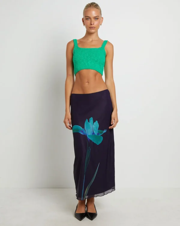 New MOTEL ROCKS Lassie Maxi Skirt In Navy