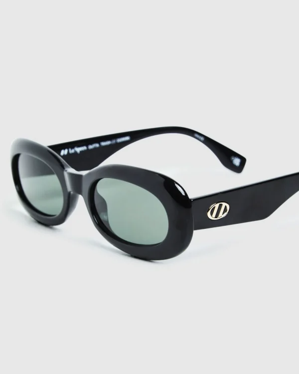 Clearance LE SPECS Le Sustain Sunglasses Outta Trash Black/Khaki Mono