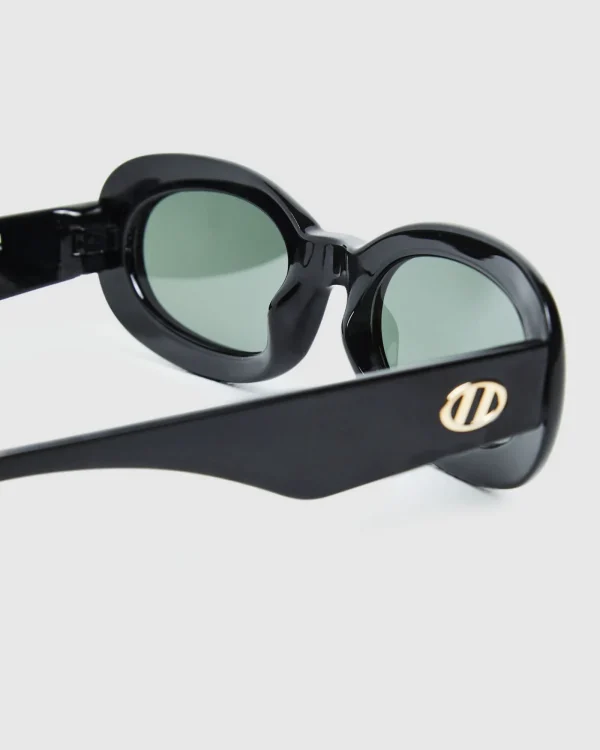 Clearance LE SPECS Le Sustain Sunglasses Outta Trash Black/Khaki Mono