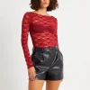 Online ALICE IN THE EVE Leah Sheer Long Sleeve Lace Top