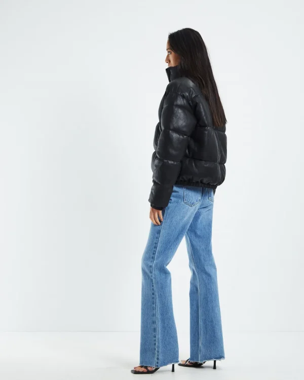 Online NEON HART Lennon Leather Look Puffa Jacket Black