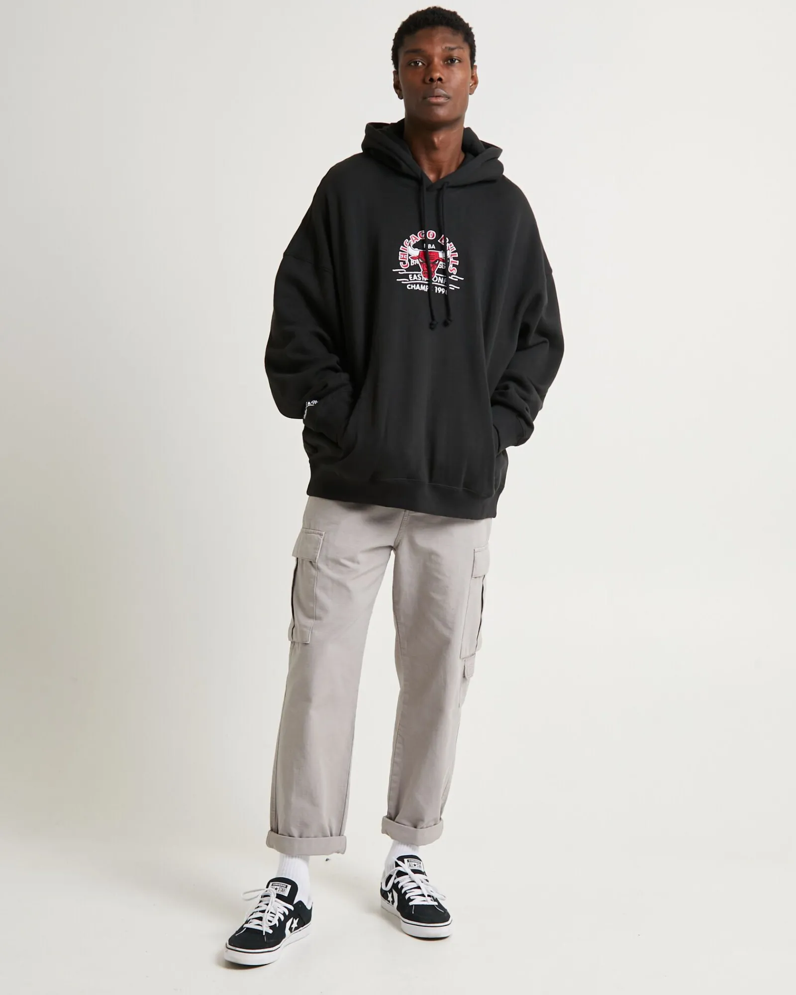 letterman_hoodie_bulls_bl_2.webp Best Sale MITCHELL & NESS Letterman Hoodie Bulls Black