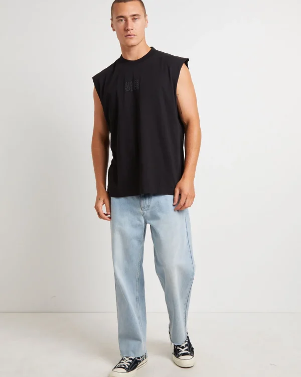Online AFENDS Limits Recycled Sleeveless Tank Tee In Black