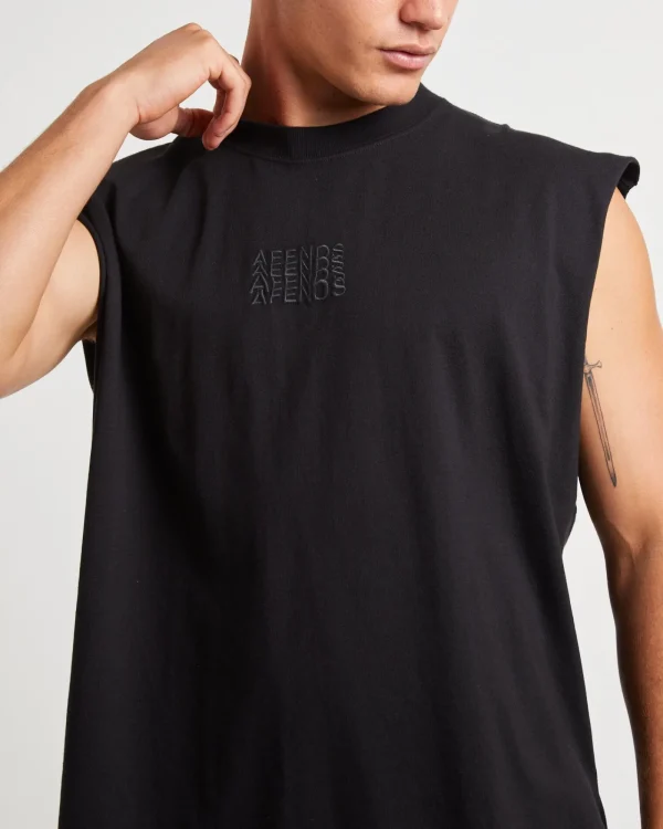Online AFENDS Limits Recycled Sleeveless Tank Tee In Black