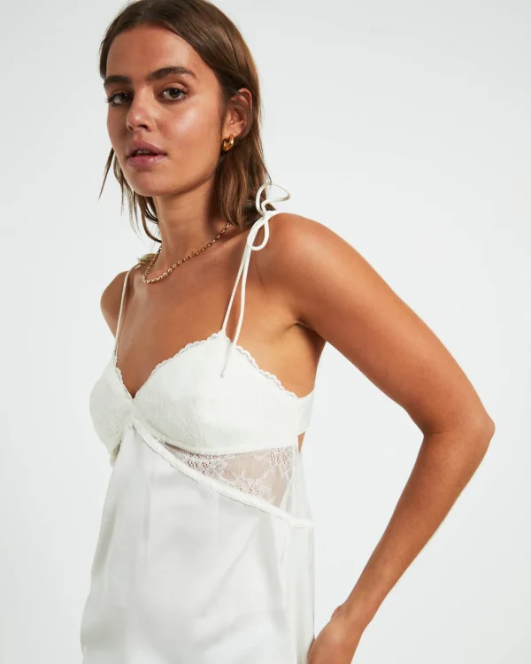 Online LOVE NOTES Liza Lace Insert Nighty Dress Cream