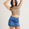 Hot VON DUTCH Logo Baby Tee In Taupe