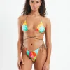 Best Sale ITS NOW COOL Long Triangle Bikini Top Tropics Multi
