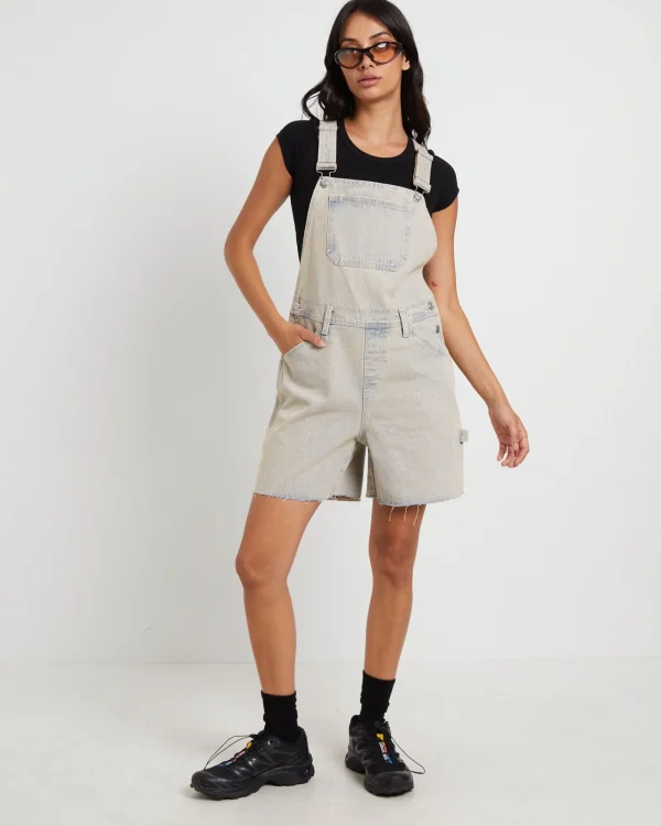 Online INSIGHT Longline Overdye Overalls In Peachy