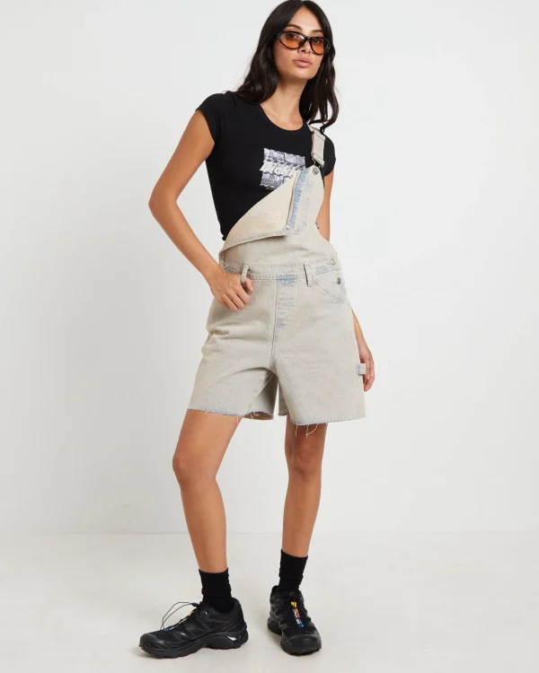 Online INSIGHT Longline Overdye Overalls In Peachy