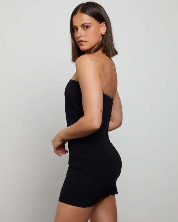 Outlet GENERAL PANTS CO. BASICS Luxe Knitted Bandeau Mini Dress In Black