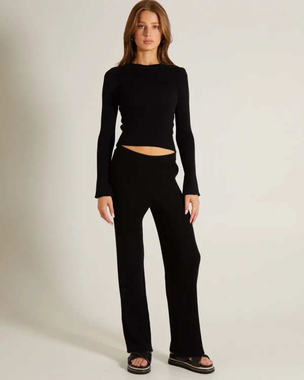 Best Sale GENERAL PANTS CO. BASICS Luxe Knitted Long Sleeve Top In Black